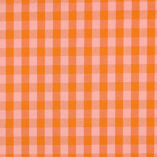 Katoen ruitjes oranje zalm  -  Poppy meets Pommé
